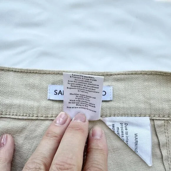 cropped pants women Size 5 Beige Stretch - Picture 12 of 14